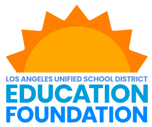 los angeles unified school district education foundation logo with a sunrise graphic